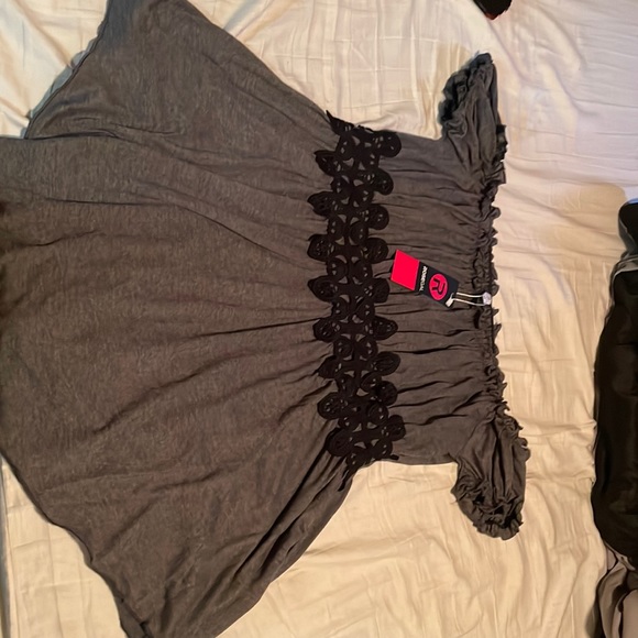 Rosegal Tops - 2/$20.    Large Rosegal off the shoulder shirt